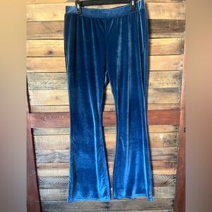 Blue Velvet Flare Pants